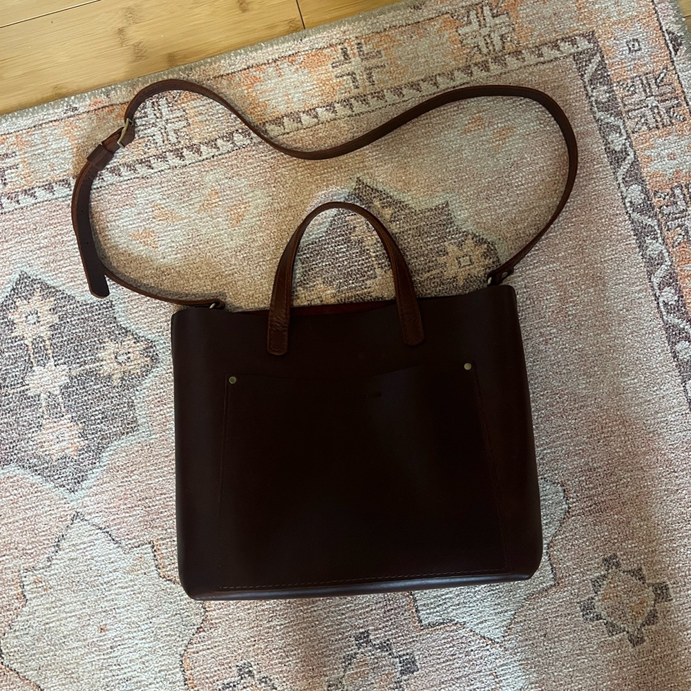 Portland Leather Goods Medium Crossbody Tote in Cognac